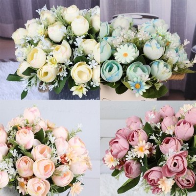 Europäisches Design Seidenblumenstrauß mit Kamelie Rosenkugel Chrysantheme