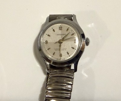 Swiss Made Hanover Mens Watch Antimagnetic Shock Resistant Manual 32mm RUNS WELL