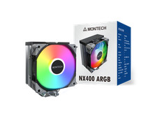 MONTECH NX400 ARGB - CPU Air Cooler, Single Tower, 4 Advanced Heat Pipes, 52-fin