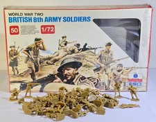 ESCI 207 British 8th Army Soldiers WWII COMPLETE Set 50 Figures 15 Poses Box VG