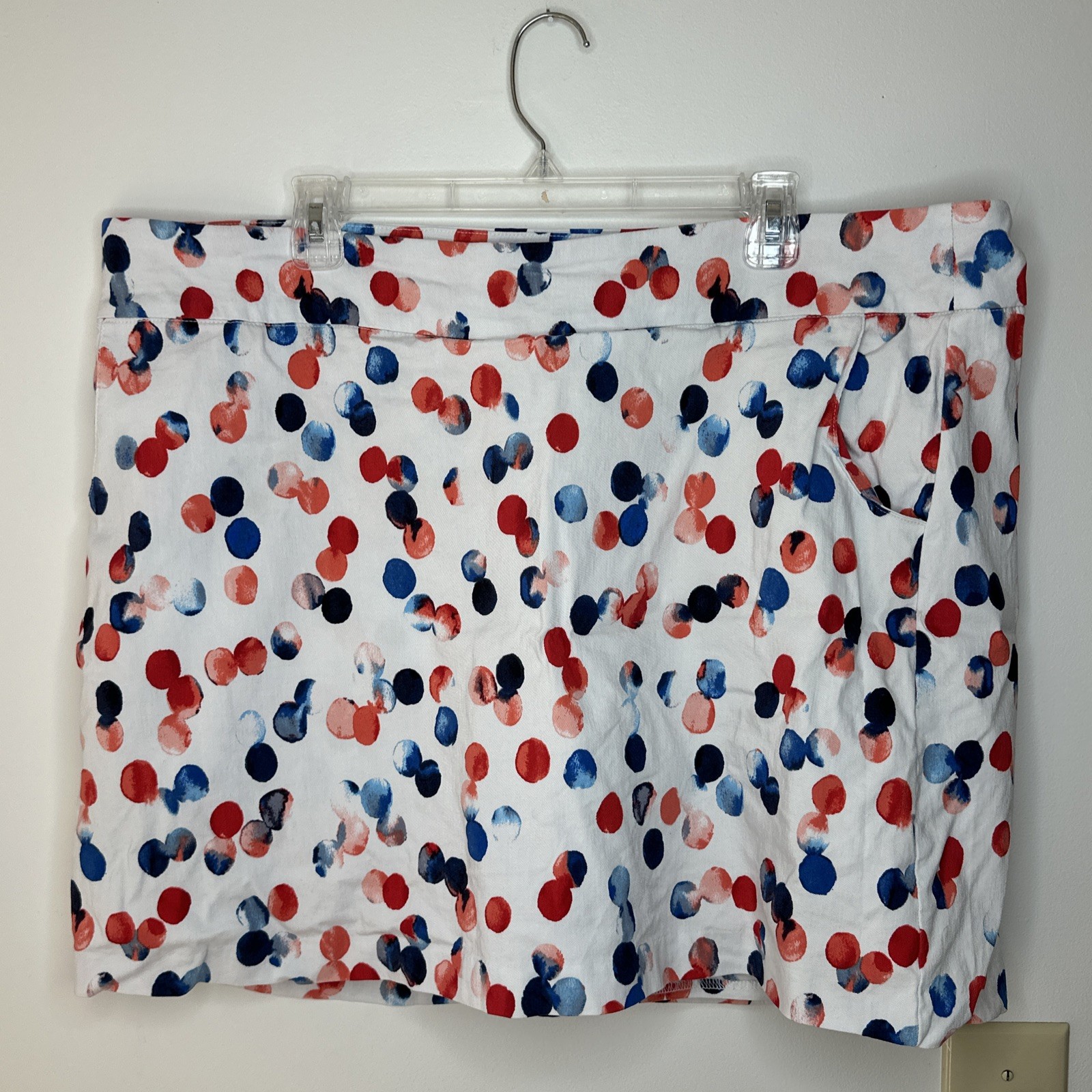 Zac & Rachel Polka Dot Red Blue White Skort Women’s Size 22W