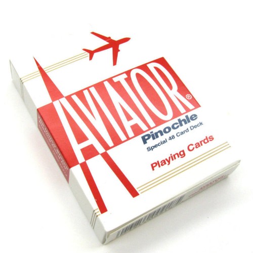 12 Aviator Barajas De Pinochle Estándar Índice 6 Azul 6 Rojo Caja De Póker - Imagen 5 de 7