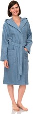 Womens Hooded Robe Cotton Soft Towel Bathrobe Terry Cloth Shower