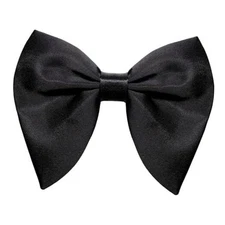 Oversized Bow Ties for Men, Black/Red Big Bow Tie, Solid Color Pretie Black*1