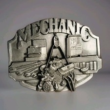 Mechanic Siskiyou Belt Buckle Silver 1987 Oregon, USA Made