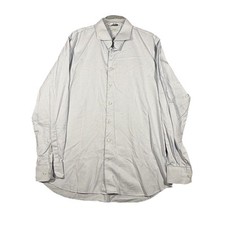 Suitsupply Traveller Men Shirt 46-18 Blue White Check Cotton Long Sleeve