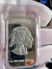 1 oz SILVER Bar Indian Head Buffalo .999 Fine Silver