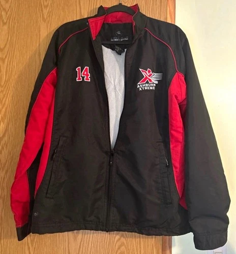 Stormtech Black/Red Full Zip Windbreaker Jacket Embroidered Logo Men’s M - product listing photo