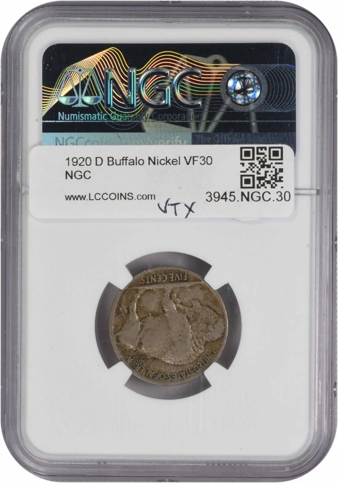 1920-D Buffalo Nickel VF30 NGC - Image 2 of 2