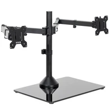 VIVO Dual Computer Monitor Mount with Glass Base for 2 Ultrawides up to 38"