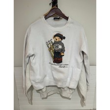 Ralph Lauren Women Top Rare Polo Bear Fleece Sweatshirt M Limited Edition