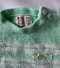 Vintage Acrylic Knit Baby Outfit 2 Piece Set Pastel Green Pants Sweater Korea — photo 9