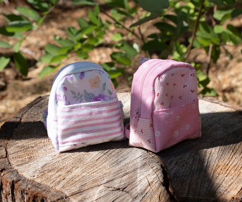 Mini Zaino Portachiavi, Portamonete, Stampa Floreale Ciliegie, Regalo per Bambini - Foto 4 di 5