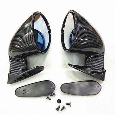 2x Plane Mirror Side View Car Mirrors Left+Right For Racing Carbon Fiber Look