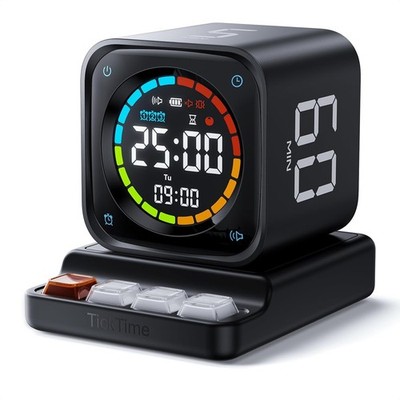 Timer Cube, Desk Productivity Timer with 5/10/30/60 Min Presets, Custom Countdow