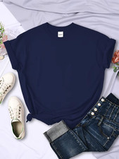 Solid Color Women T Shirts Comfortable Summer Tee Shirt All-Match Multicolor Str