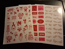 3X STICKERS FOR SCRAPBOOKING/JOURNALS 25x14 CM ST645 ROMANTIC