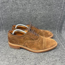 Allen Edmonds Strandmok Brown Suede Cap Toe Wingtip Brogue Dainite Shoes 9.5 3E