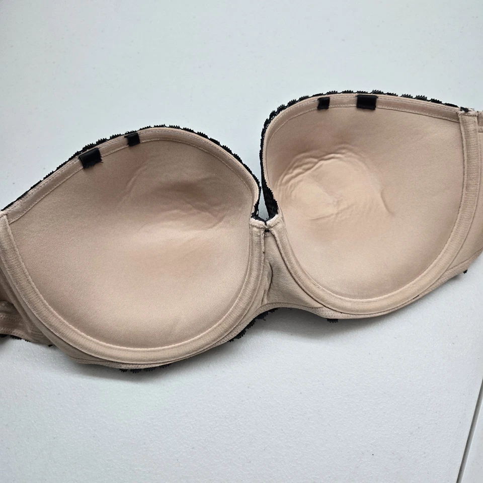 Torrid Curve Women Bra 44B Black Multi Way Floral Balconette Underwire Lace READ - Image 3 of 4