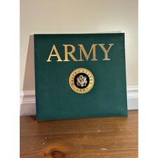US Army United States Album Scrapbook Photo Holder Green Gold Emblem