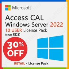 Microsoft Windows Server 2022 - 10 licencias de acceso de cliente de dispositivos (no RDS) - NUEVO