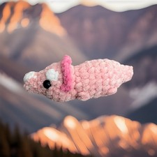 Handmade Pink Baby Triceratops Dinosaur Crochet Plushie Stuffed Animal Toy