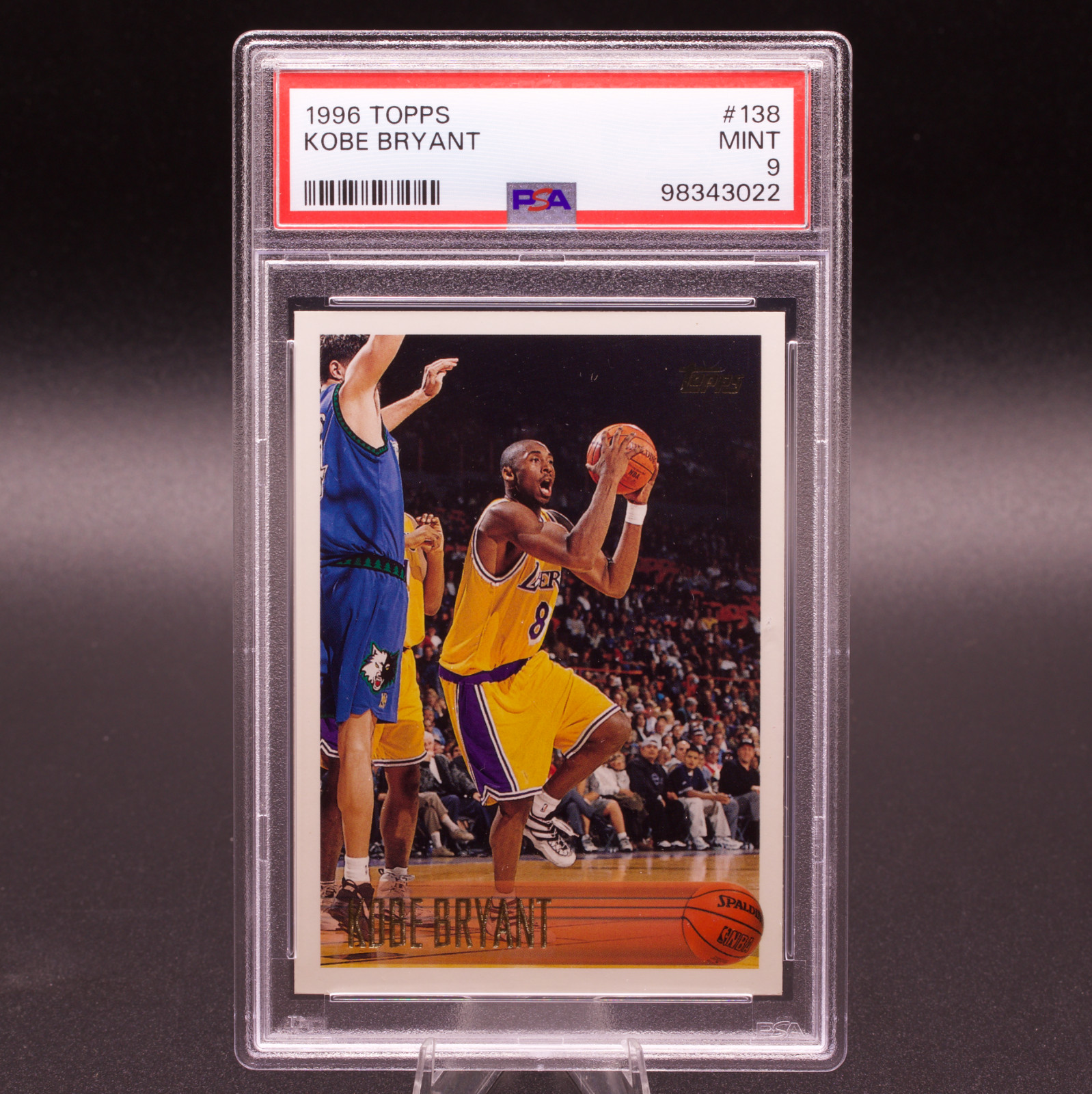 Kobe Bryant 1996-97 Topps Rookie Card #138 PSA 9 MINT Lakers RC HOF Mamba