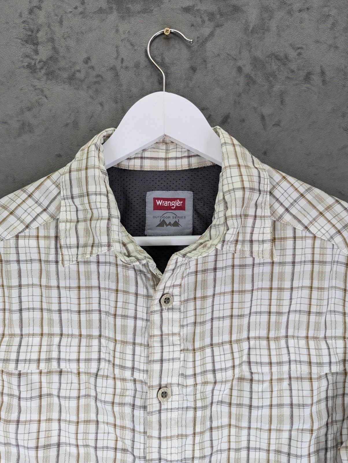 Wrangler Shirt Men's Small Outdoor Series Plaid Water Repellent Roll Up Sleeves image 7