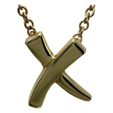 Vintage Tiffany & Co. Paloma Picasso Graffiti X Cross 18k Gold Pendant Necklace