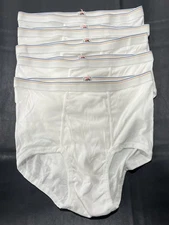 Lot Of 6 Vintage Fruit of The Loom White Brief Gold Blue X-Large 42-44 NWOT
