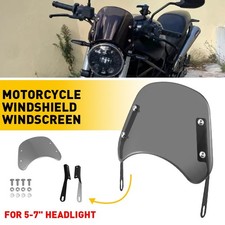 Motorcycle Windshield Windscreen Fit All 5-7" Original Modified Headlight USA