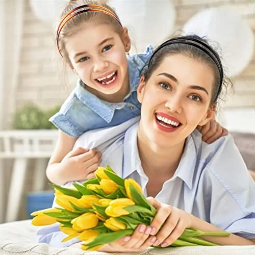 Dazzhues 2 Pieces Plastic Headbands for Women Non-Slip Double Row Teeth Style-B - Picture 2 of 6