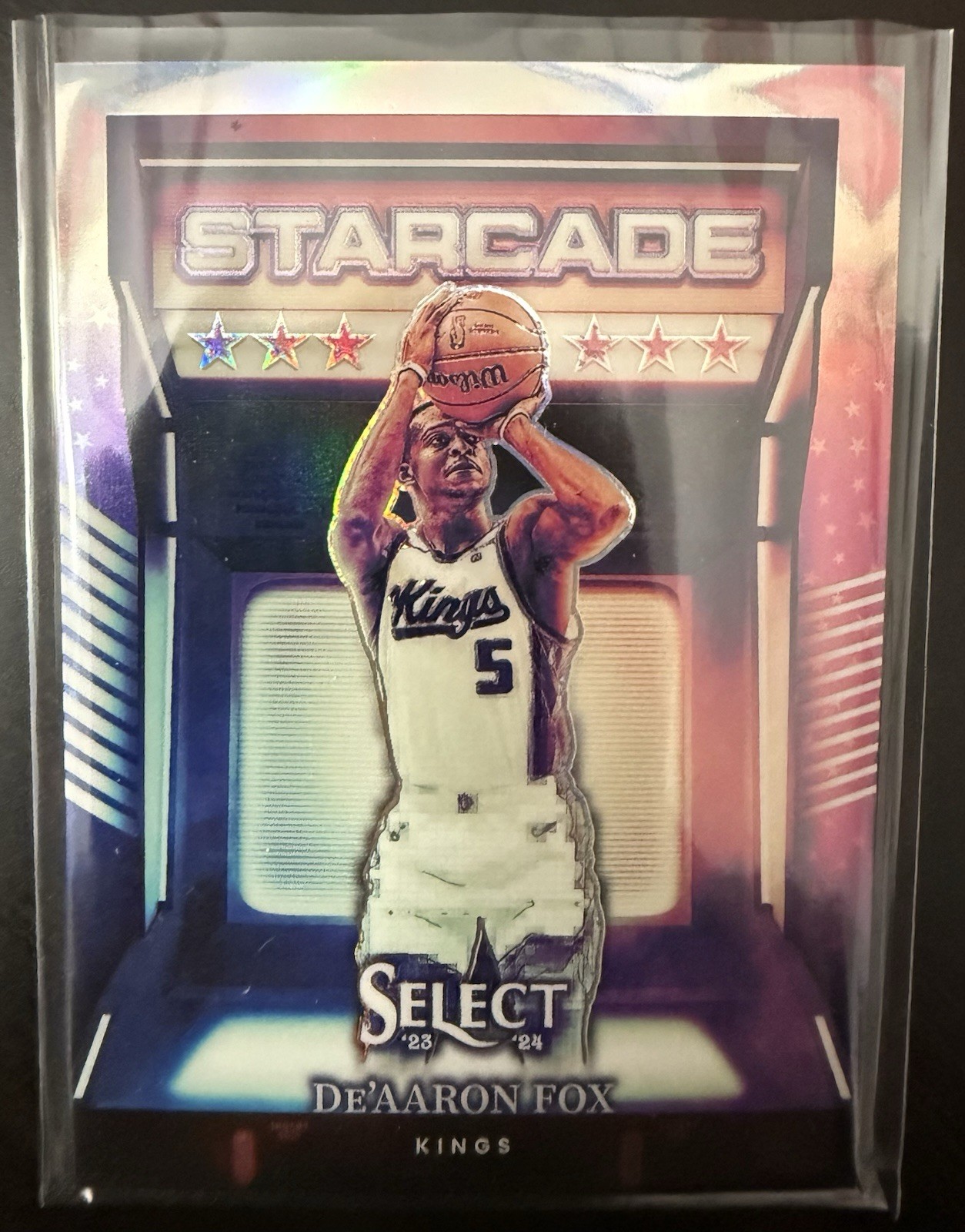 2023-24 NBA PANINI SELECT  De'Aaron Fox STARCADE  Prizm SSP CASE HIT #10 Kings