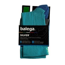 Balega Unisex Silver Mini-Crew Wicking Style Running Socks, Cobalt, Size Large