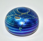Vtg 1993 Colin Heaney Studio Art Glass Blue Iridescent Paperweight Australia — photo 2