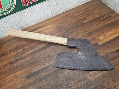 E54- Early Antique 1800s Pennsylvania goosewing axe - KEENER & SENER? LANCASTER
