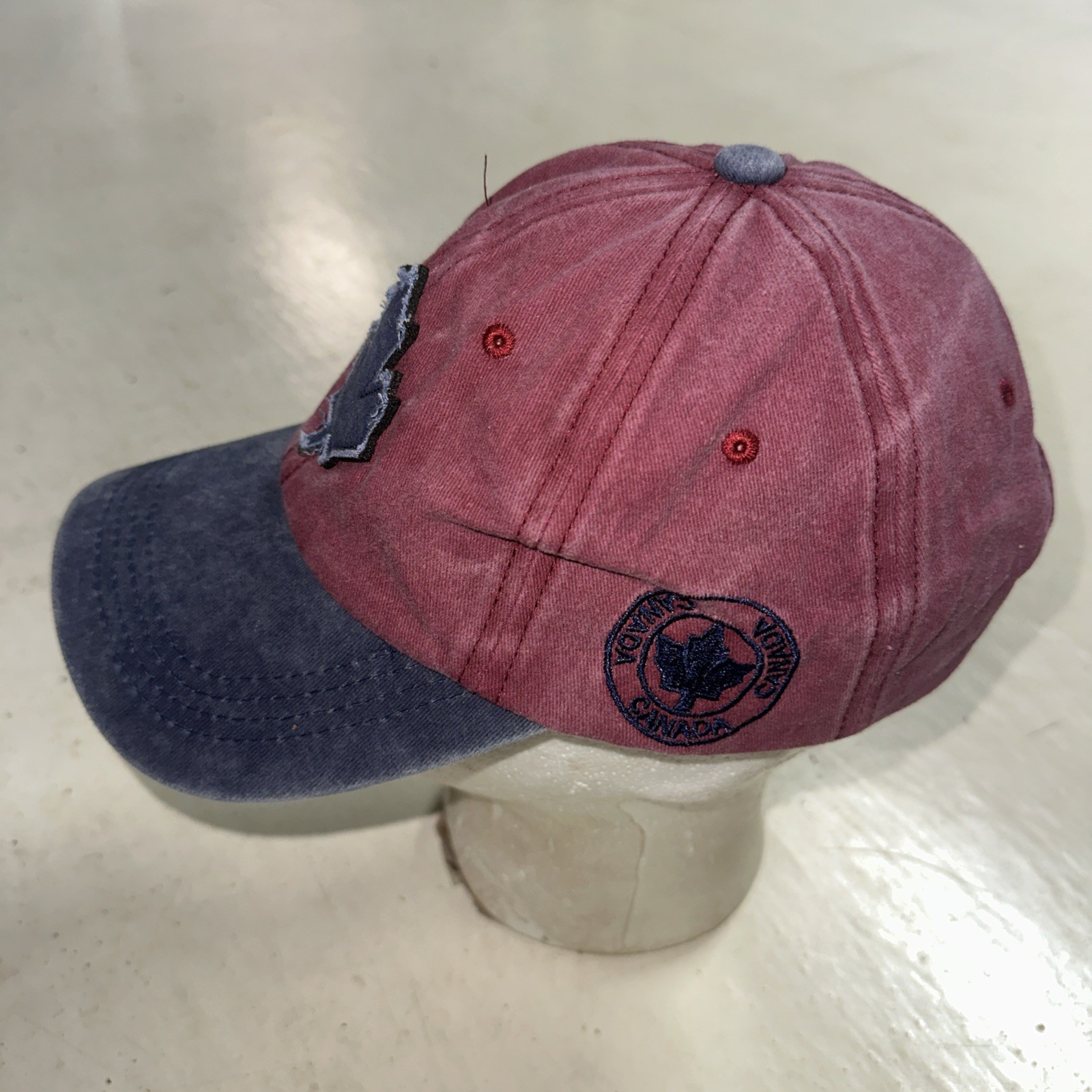 CANADA Maple Leaf Patch Red Blue Slideback Hat Ca… - image 5