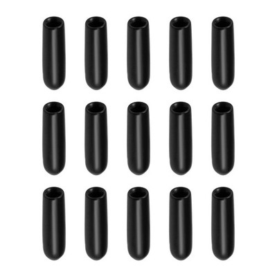 Screw Thread Protector Cover Rubber End Caps for Screw Bolt 1/8'' ID/Black/200pcs