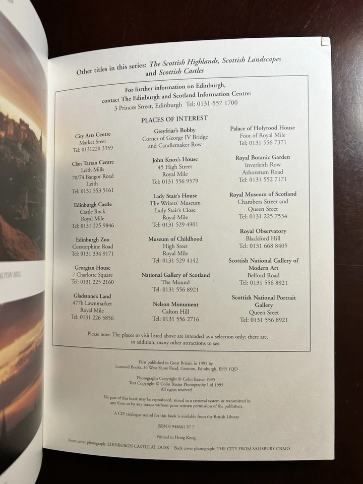 Edinburgh ~ Photographs by Coghill Baxter - Text by Hamish Coghill - Lomond Book - Image 3 of 4