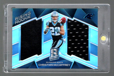 2017 Spectra Christian McCaffrey RC Dual Jersey /199 #11 Panthers 49ers Rookie