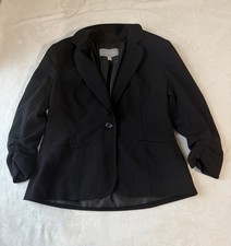 Valerie Stevens Business Jacket Blazer Shoulder Pads Button Pocket Professional