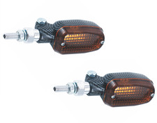 COPPIA FRECCE MOTO IN METALLO FRECCE MOTO ALOGENE LENTE FUMO CARBON LOOK OFFERTA