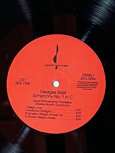 Bizet No 1 in C Tchaikovsky Francesca Munch (1988 Chesky CR7 Stereo LP) - Picture 2 of 3