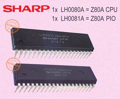 2 Stück SHARP  1 x LH0080A = Z80A CPU und  1 x LH0081A = Z80A PIO DIL / DIP 40