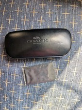 Coach New York Black Hard Shell Eyeglass Sunglasses Case Gold Logo Interior