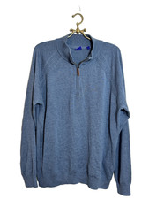 FootJoy Sweater Mens XL Quarter Zip Pullover Golf Performance Wool Blend Blue