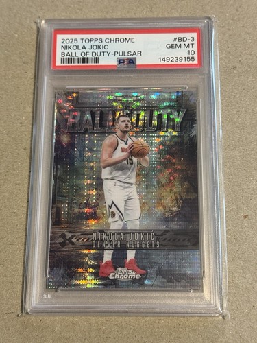 2025-26 Topps Chrome Ball of Duty Nikola Jokić Pulsar Refractor SSP PSA 10 Pop 3