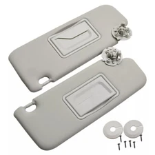 Pair Gray Driver Passenger Side Sun Visor w/ Mirro For Chevy CRUZE 2017 2018