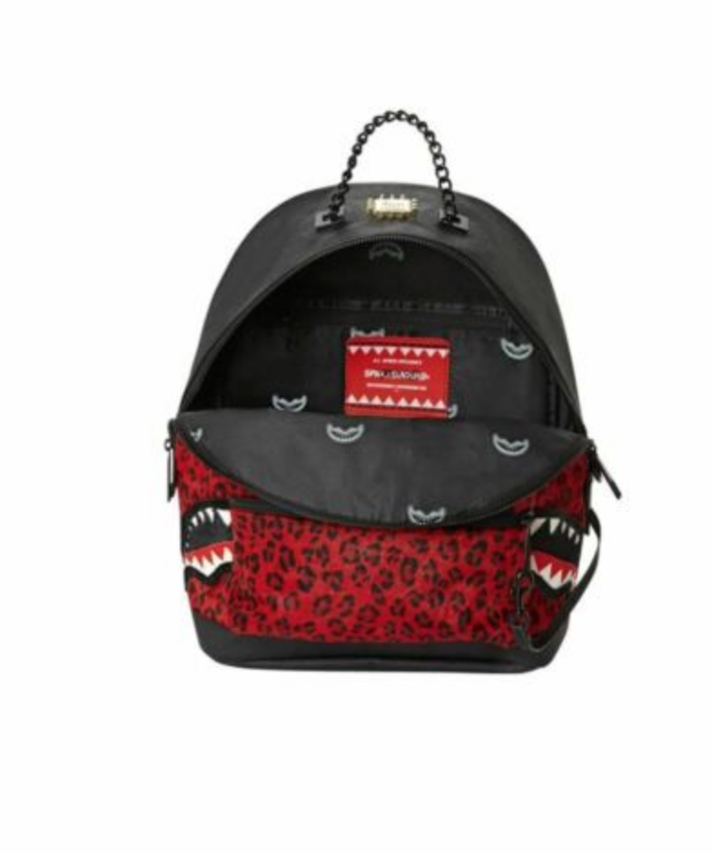 Sprayground 6-strap Red Leopard Empress Pony Hair Backpack 