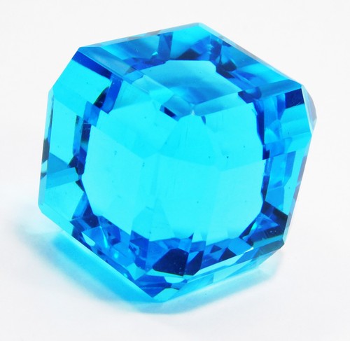 Natural 285,00 quilates azul aguamarina cubo corte hermosa piedra preciosa su...
